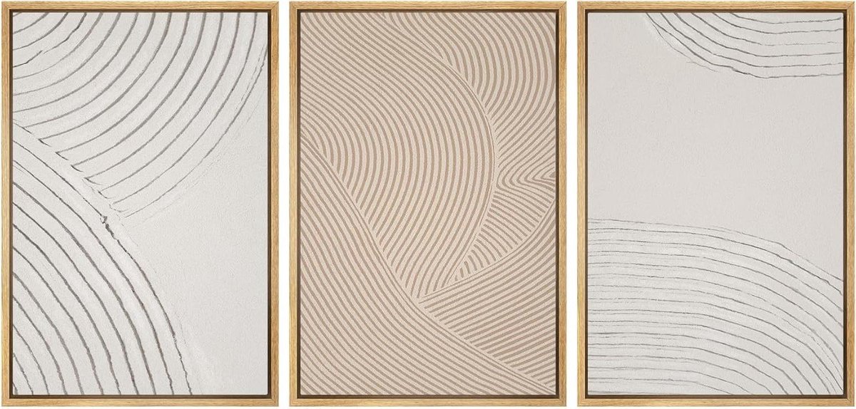 Canvas Muurkunst Set - Abstracte Decoratie - Woonkamer Inrichten - Set van 3 panelen - 16" x 24" - Pastel