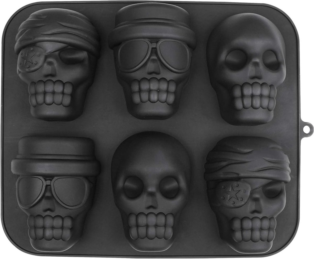 Skull Cake Mallen voor Halloween - Silicone Mallen voor Taarten, Jelly en Decoraties - 30 x 25 cm, Perfect voor Feestjes en Bakken