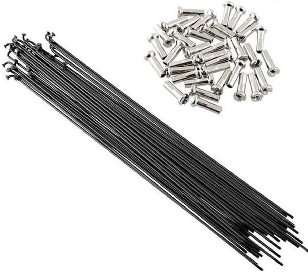 Fiets Spaken - Rvs Spaken - Fietswiel Reparatie - Koolstofstaal Materiaal - 76-305mm - Zwart