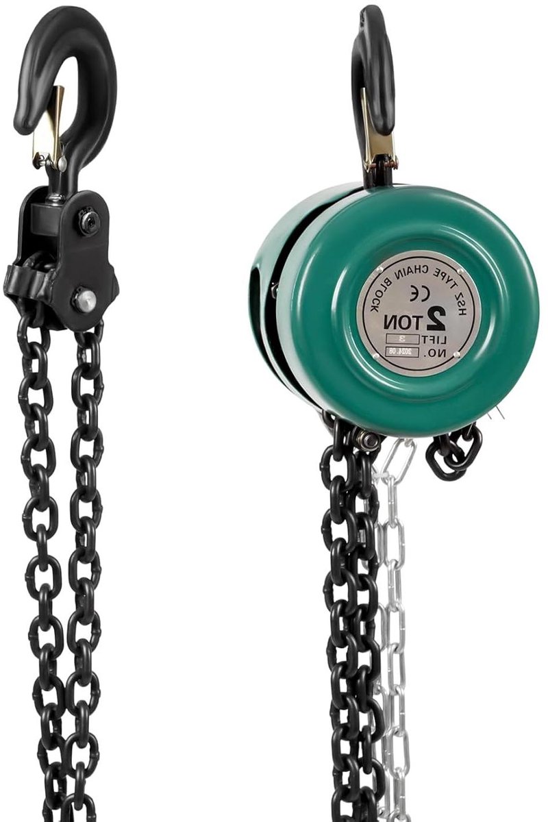 Handkettingtakel - Kettingtakel Takelblok - Zware Lasten Hefen - Robuuste Haak 360Â° - 3 m 2000 kg - Groen