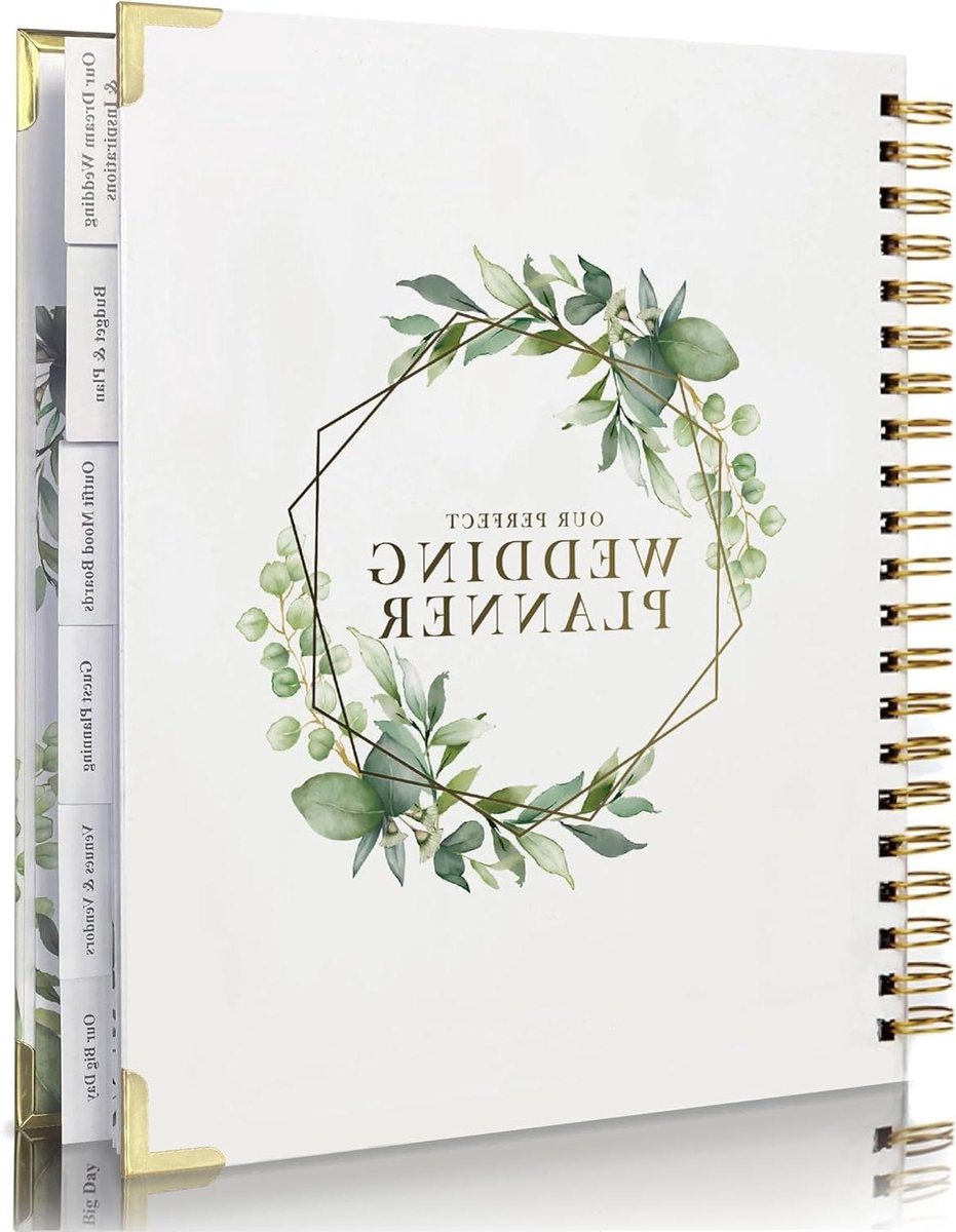 Bruiloft Planner - Trouwboek Organizer - Bruiloft Plannen - Met Handige Vakken - 29 cm breed - Bloemenprint