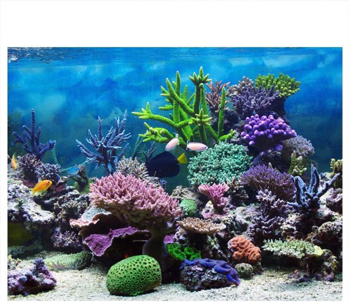 Zelfklevende PVC Achtergrondposter voor Aquarium, Onderwaterlandschap Wanddecoratie met Koraalpatroon (76 x 30 cm)