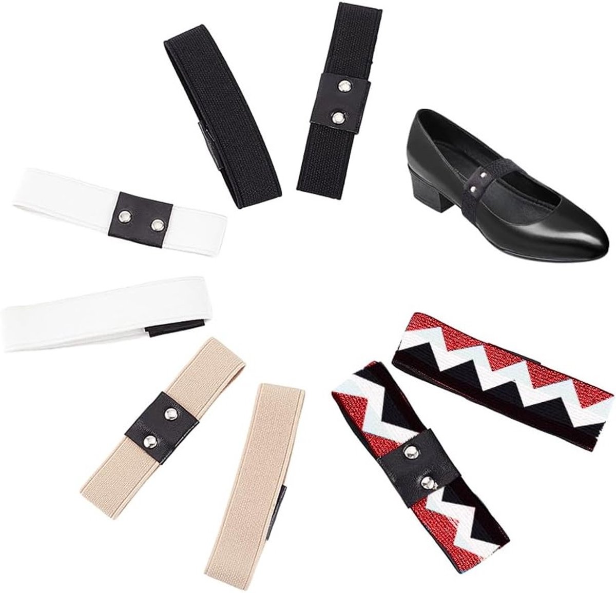 5 Paar Vervangende Schoenriemen, Verstelbare Lussen, Elastische Laces voor Hakken en Boots, Duurzaam Polyester