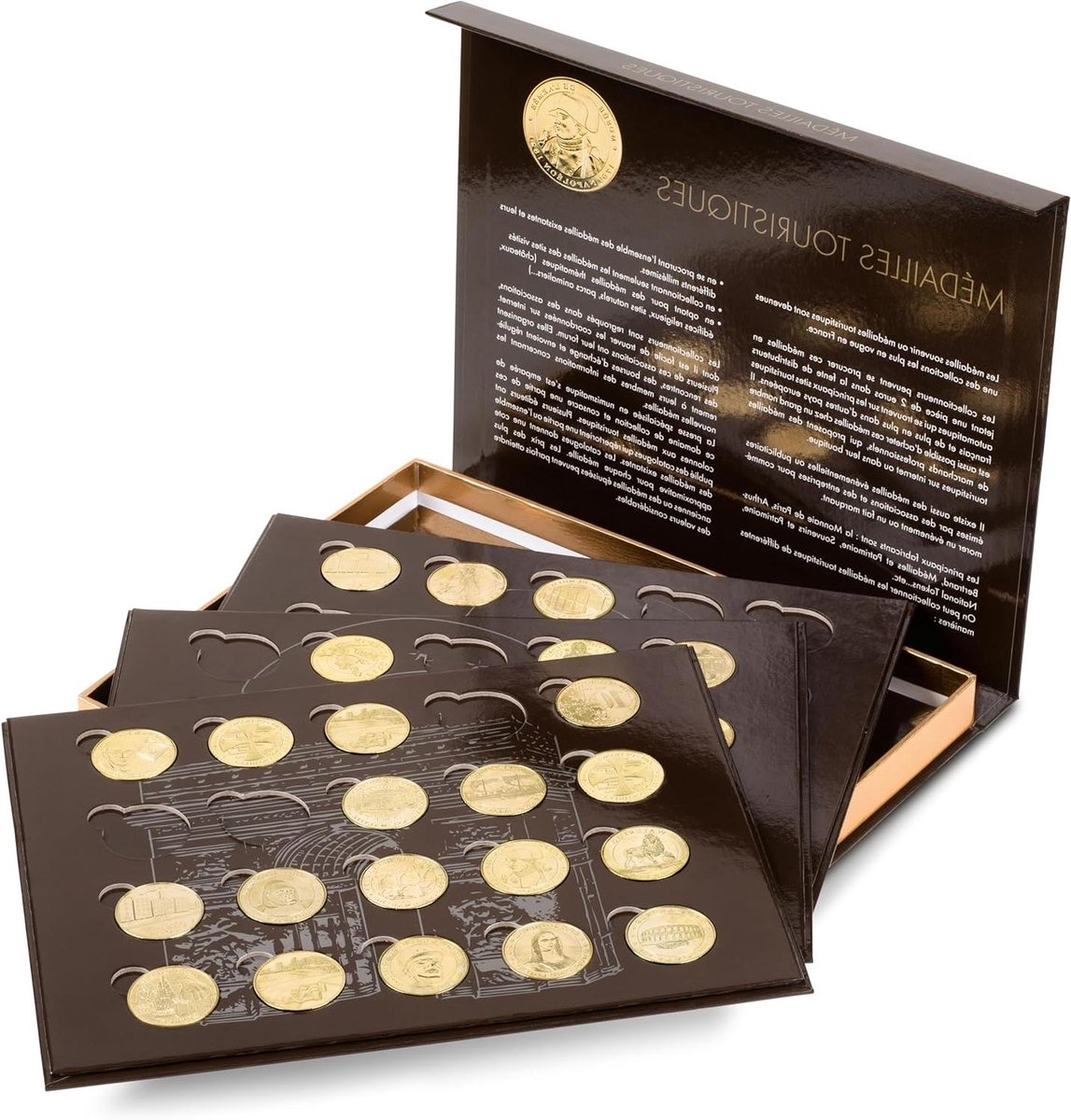 Medaille Presentatie Set - Medaille Opslag - Herinneringen Presenteren - Met Franse Thema Ontwerp