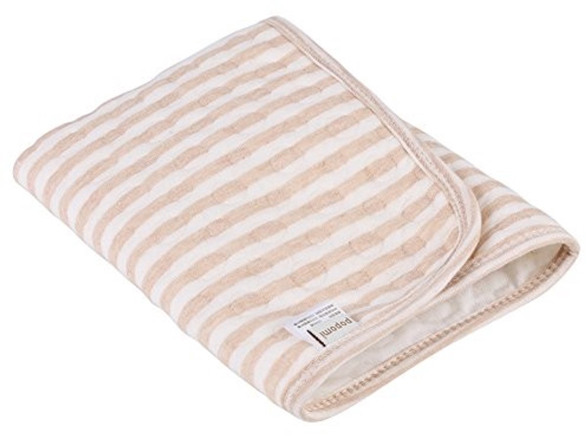 Allecto - Zerodis Baby Verzorgmat - Organic Katoen, Waterdicht, Herbruikbaar, 70x105cm, Koffiestrepen, 0-3 Jaar