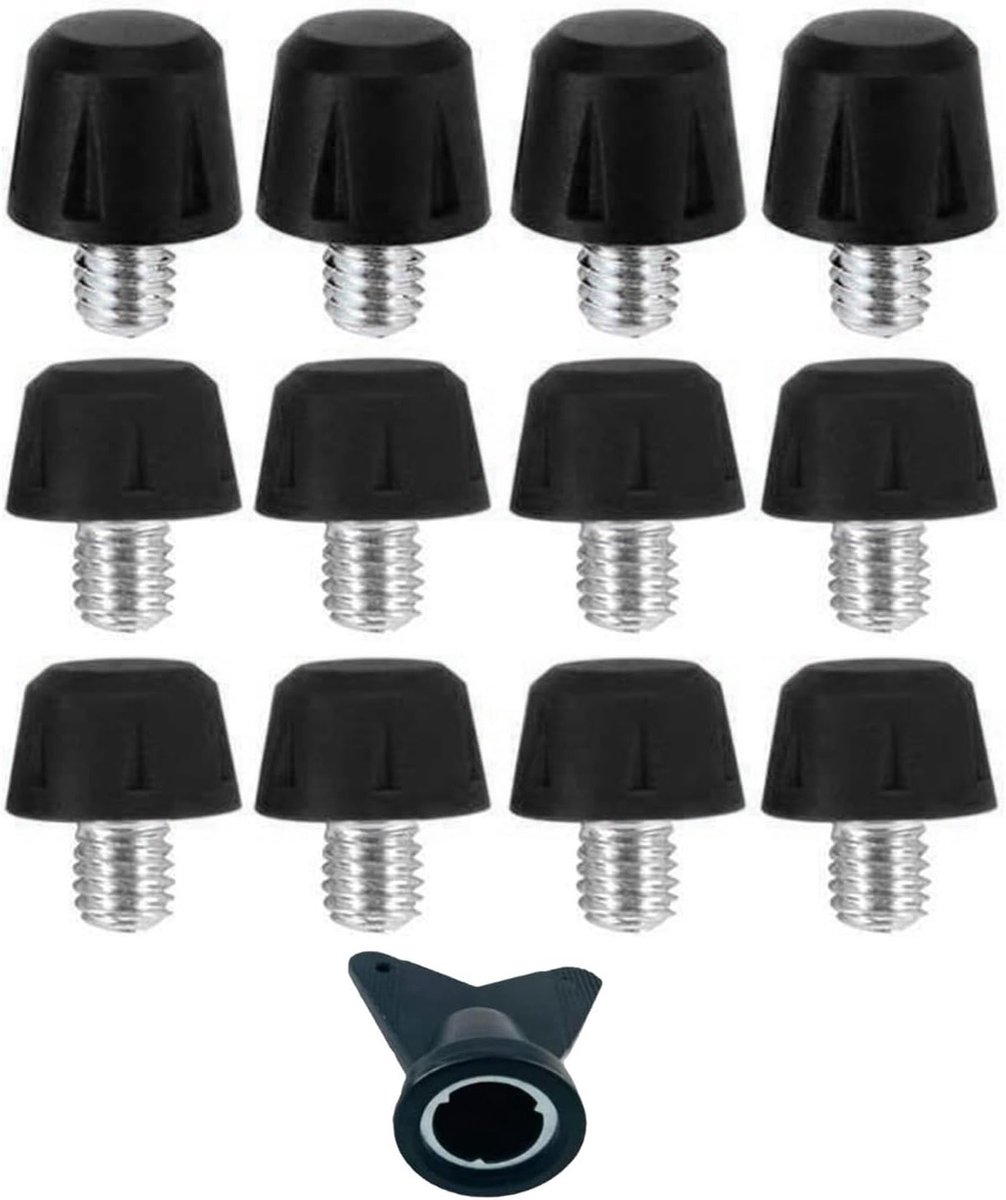 12-delige set voetbalschoenen spikes, vervangende noppen voor heren, dames, jongens en meisjes, ideaal voor optimale grip en prestaties op het veld