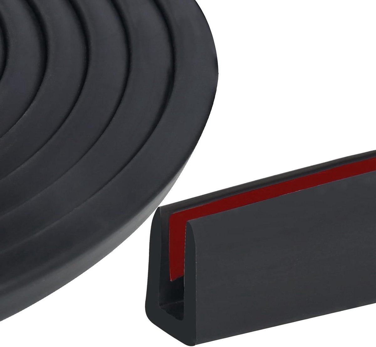 Rubberen Randafwerking - U-profiel Bescherming - Rand Beschermen - Zelfklevend EPDM Rubber - 3 mm x 6 m - Zwart