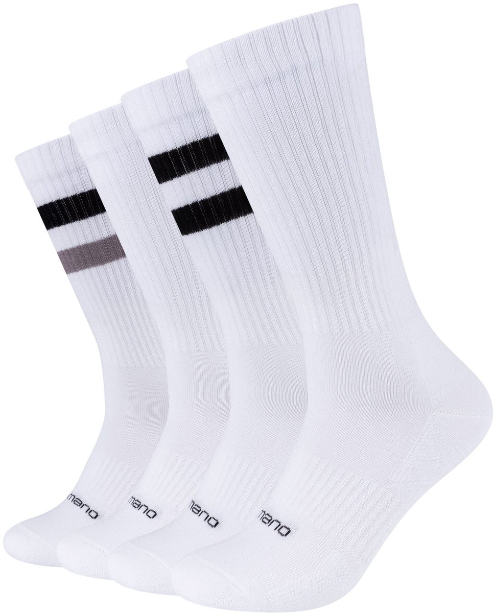 camano unisex tennissokken, Comfort OCS-slogan, 4-pack, biologisch katoen, gewatteerde zool, sportsokken, verstevigde hiel en teen.