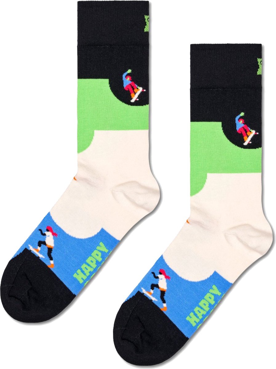 Happy Socks Skateboard Sock - unisex sokken - zwart - Unisex - Maat: 36 - 40