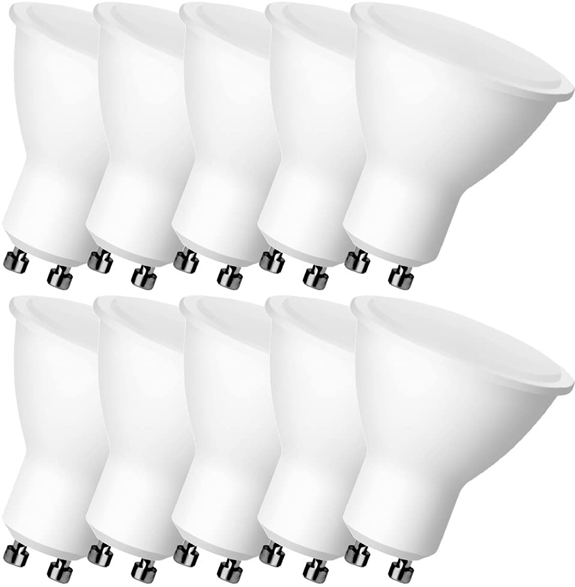 Kwazar Luminaire GU10 LED koudwitte 1W lamp, vervangt 10W halogeenlampen, 100 lumen, 6000K, 120° stralingshoek, reflectorlampen, 10 stuks