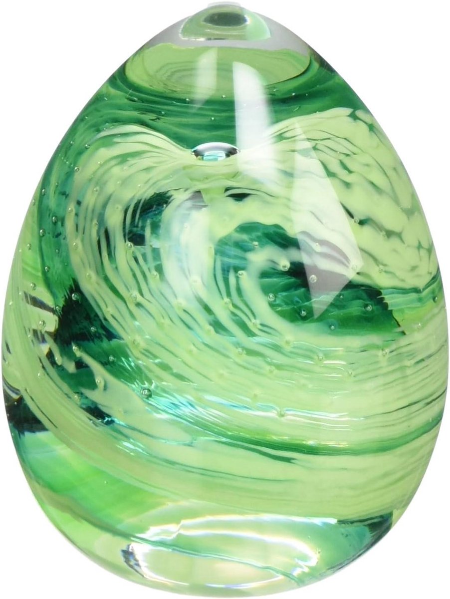 Presse-papier Glas - Papiergewicht Kristal - Bureau Decoratie - Handgemaakt Kunstwerk - Uniek Design - Groen