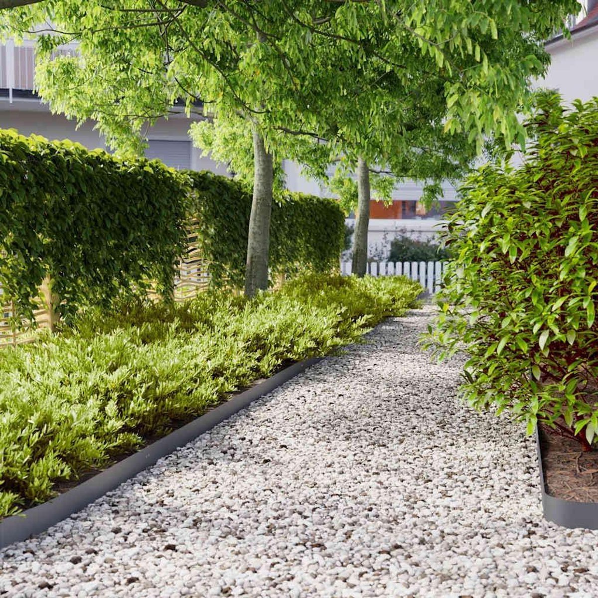 Gazonrand - Tuinrand Bloembak - Tuin Afscheiden - Koudgewalst Staal - 10 stuks - Antraciet