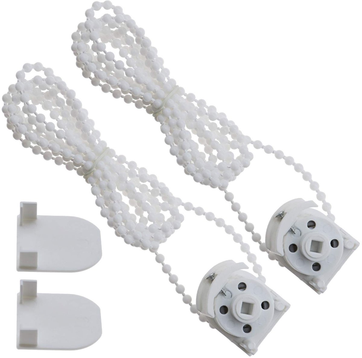 Allecto - Vouwgordijn - Rolgordijn Mechanisme - Eindbedieningseenheid - Wit - Kralenketting - Geschikt voor 36,7x33mm - 2 Stuks