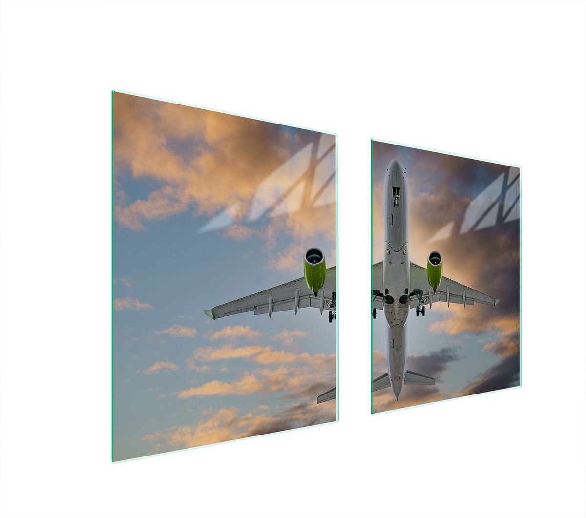 TMK ArtDeko - Serie Samolot - Glazen Beschermplaat - 85x52 cm