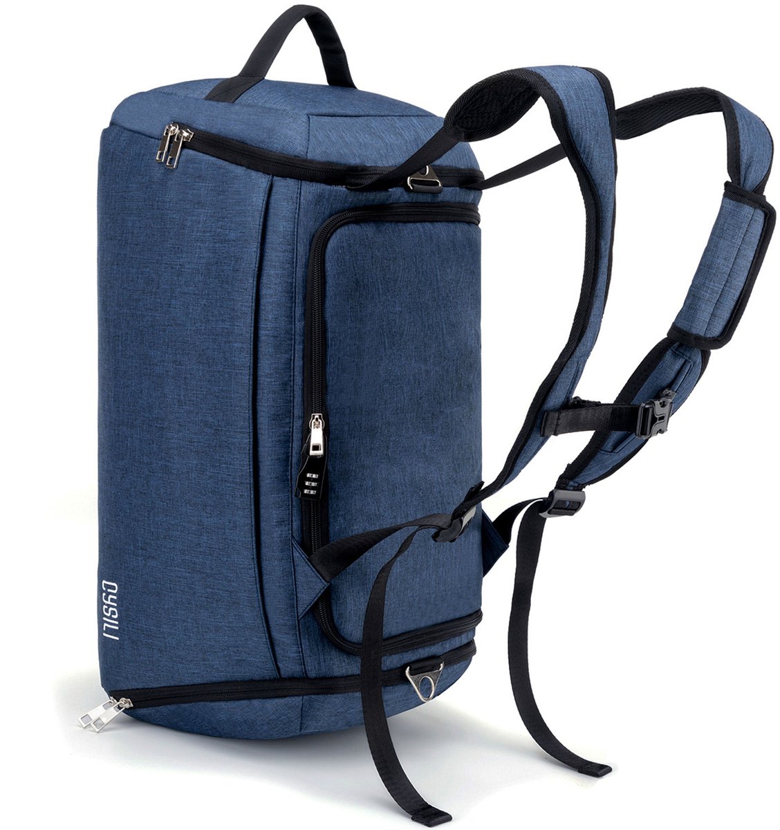 MODENUIT Reistassen - Reistassen, Sporttassen, Dufflebag, 42 Liter Reistas, Waterafstotende Tas, Afneembare Schouderriem, Nat En Droog Compartiment, Laptopvak, Schoenen Vak, Weekendtas Met Slot, Blauw, Oxford-Stof