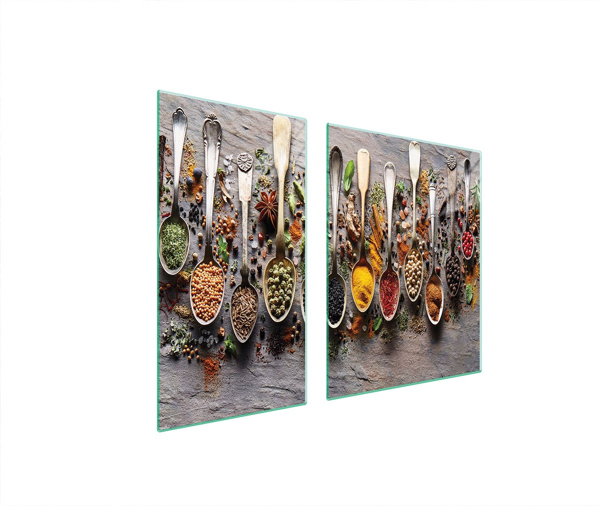 TMK ArtDeko Serie - Glazen Beschermplaat - 90x52 cm - Veilig en Hygiënisch - Multicolor