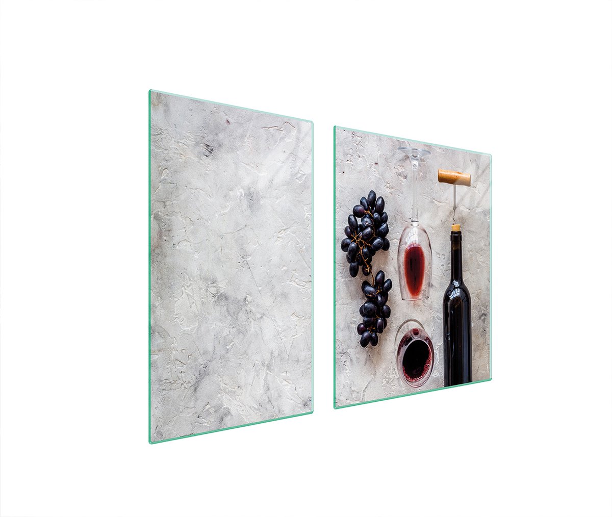 TMK ArtDeko - Snijplank - Glas - 100x52 cm - Wijnmotief