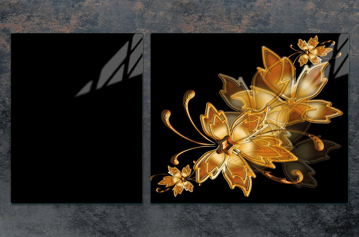 TMK ArtDeko - Snijplank - Gouden Kleur - 100x52 cm - Hartglas