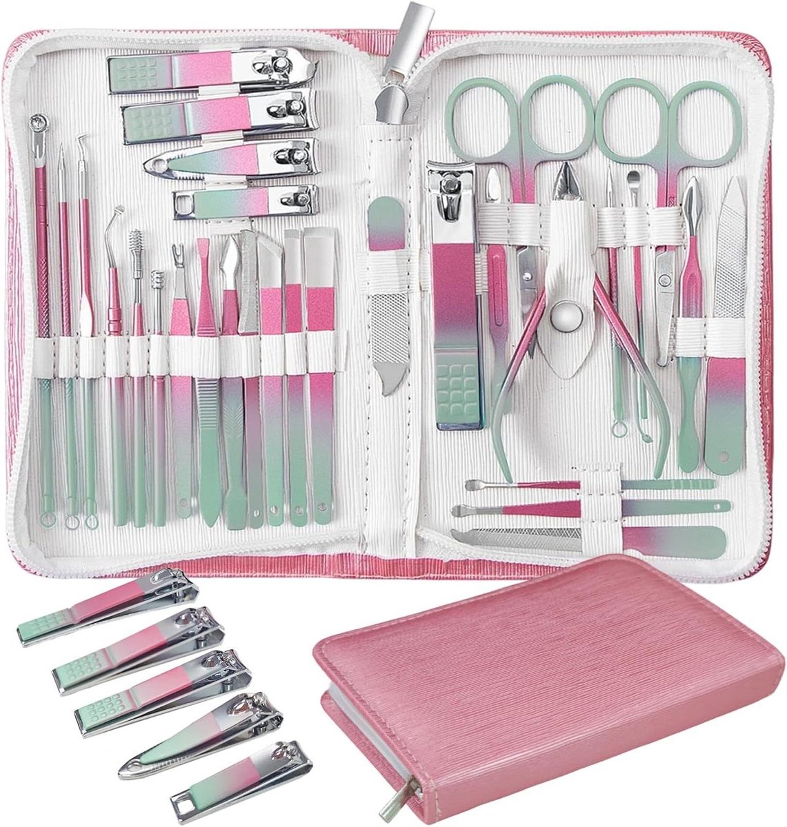 Nagelknipper set - Verzorgingskit - Persoonlijke verzorging - 30-delige set - 30 stuks - Zwart