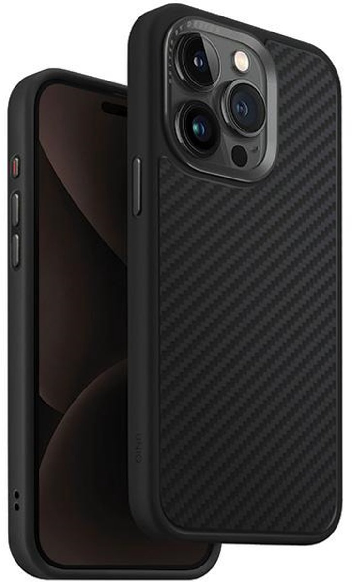 UNIQ - hoesje - Keva iPhone - 15 - Pro - Max - 6.7 - Magclick - Opladen - zwart/carbonzwart