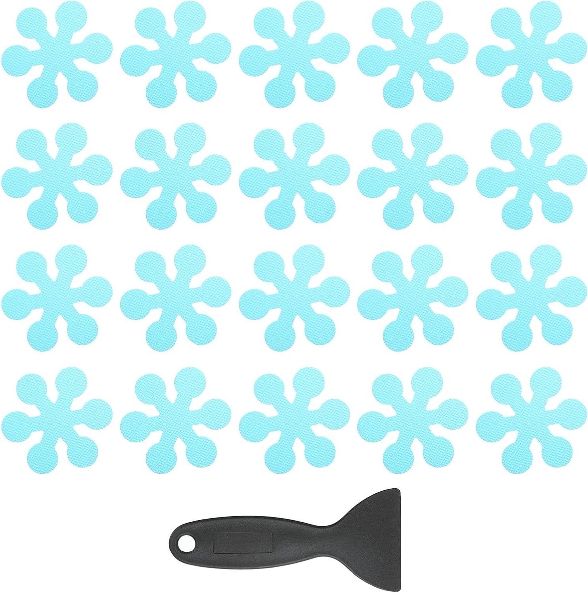 Antislip Badstickers - Douche Stickers - Veilig Douchen - Sneeuwvlok Vorm - 80 x 80 mm - Blauw