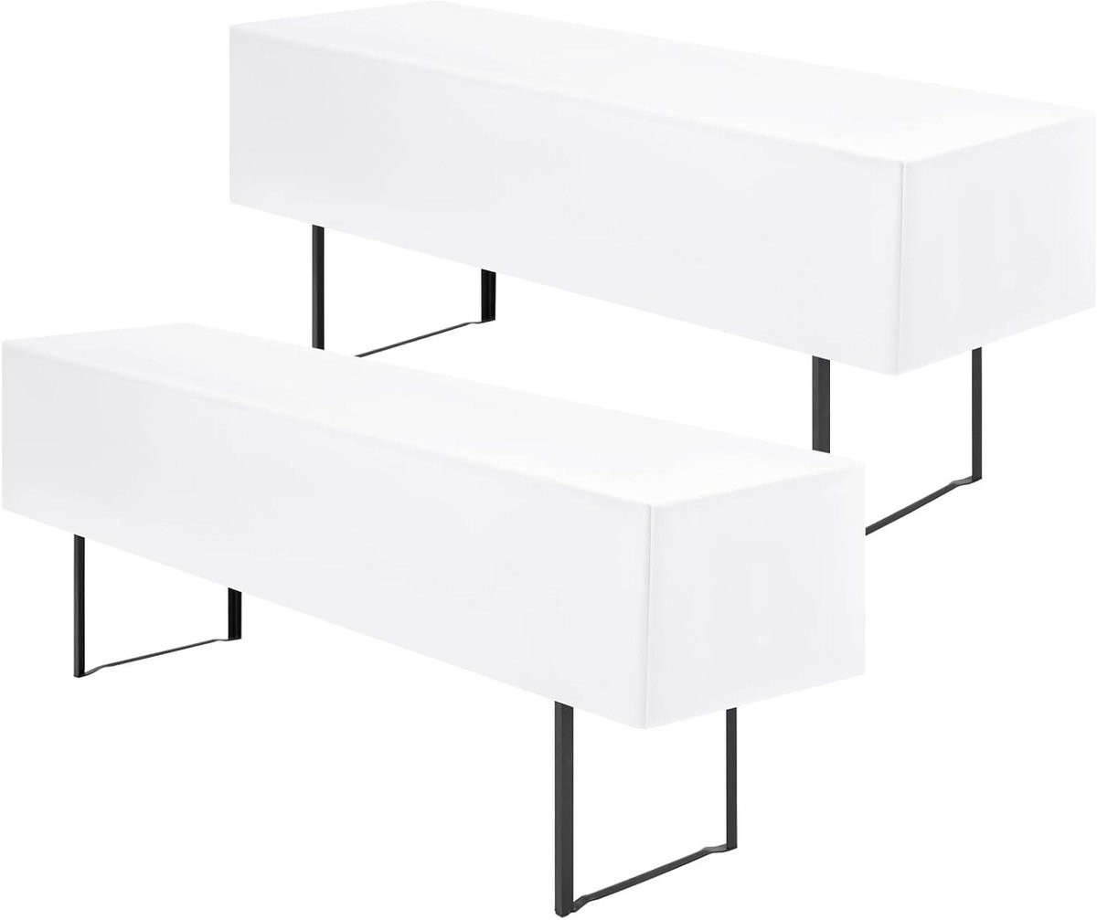 Biertafelhoezen Set - Tafelkleed Hoes - Feestelijke Decoratie - Ondoorzichtig Waterdicht - 220x70x35cm - Wit