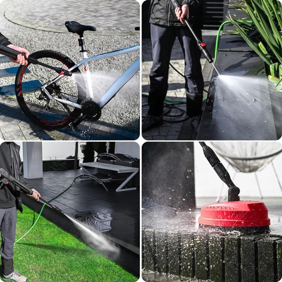 Hogedrukreiniger 1600W - 200 Bar Max - 480 l/u - Zelfaanzuigend Reinigingsapparaat met Accessoireset - Voor Auto, Terras, Tuin, Gevel en Velgen — afbeelding 2
