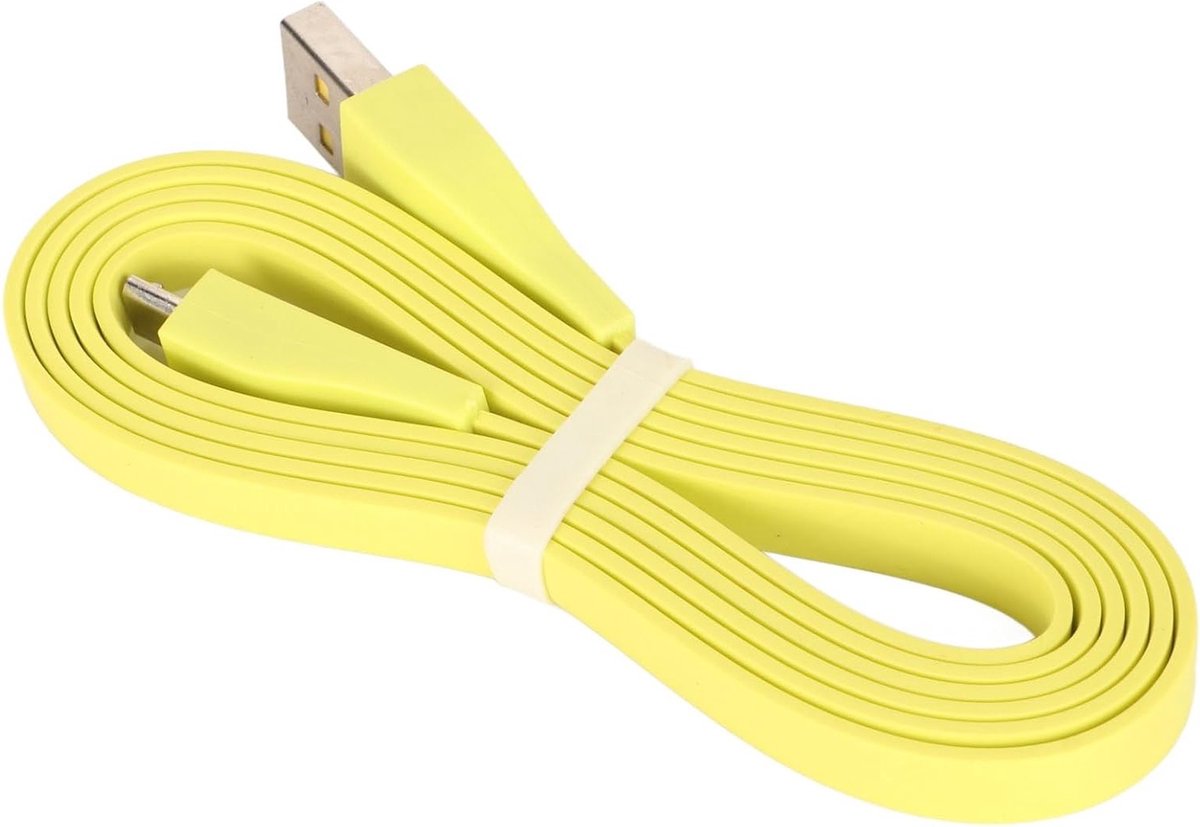 Oplaadkabel USB A naar Micro USB voor UE Wonderboom, Megaboom en Mega Boom - 1,2 meter Fluorescent Geel, Perfect voor Draadloze Speakers en Accessoires