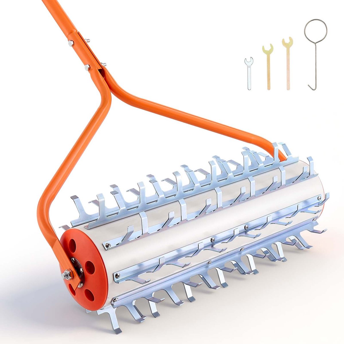 Vijverhark - Onkruid- en slibsnijder - Steellengte 3,66 m - Gegalvaniseerde ijzeren messen (9x) - Aluminium handgrepen (3x) - Verwijdert onkruid, wortels en slib