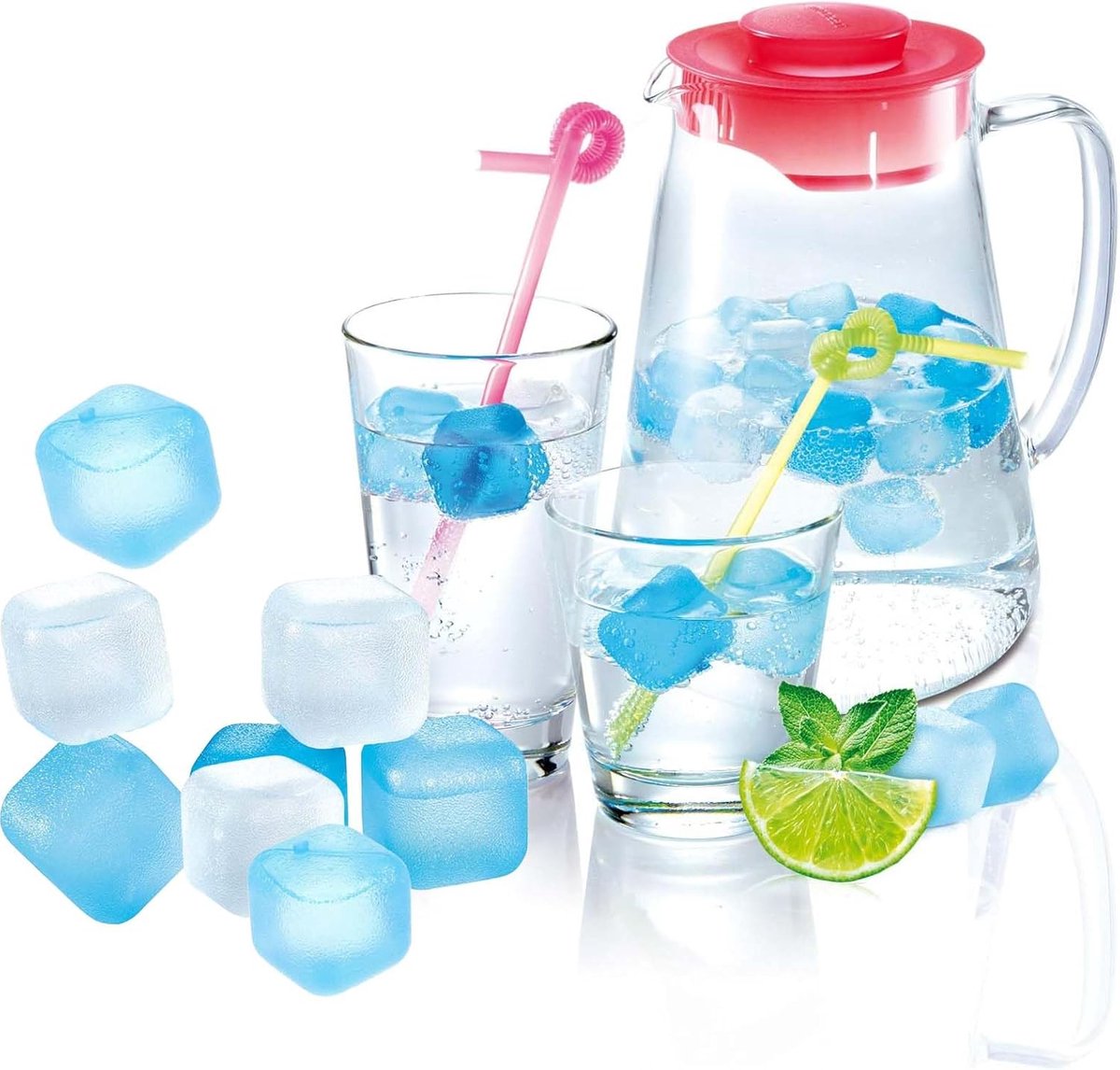 24 Herbruikbare IJsklontjes met Puur Water voor Koele Drankjes