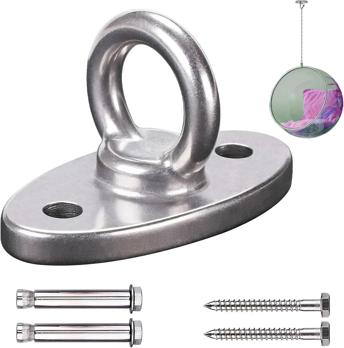 Ceiling Hook - Heavy Load - Ceiling Anchor - Ceiling Mount - Tot 400 kg - Hoogwaardige RVS - 304 Wandogenhaken voor Houten Balken - Punching Bag - Hangstoel - Ceiling Holder