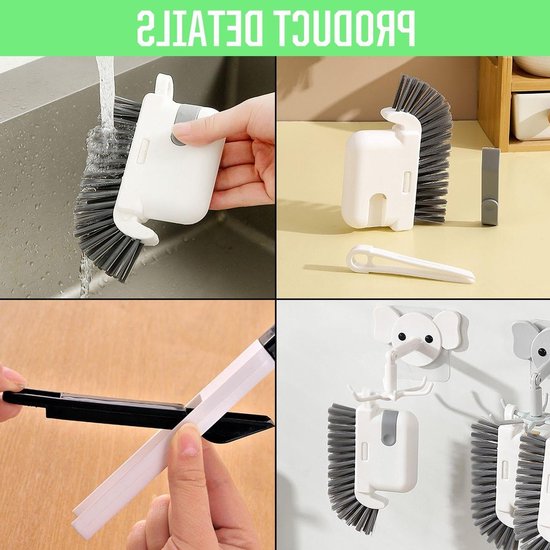 3-in-1 Schoonmaakborstel Set met 2 Voegenborstels voor Multi-Functioneel Gebruik, Ideaal voor Ramen en Kieren, Handwasbaar en Draagbaar — afbeelding 2