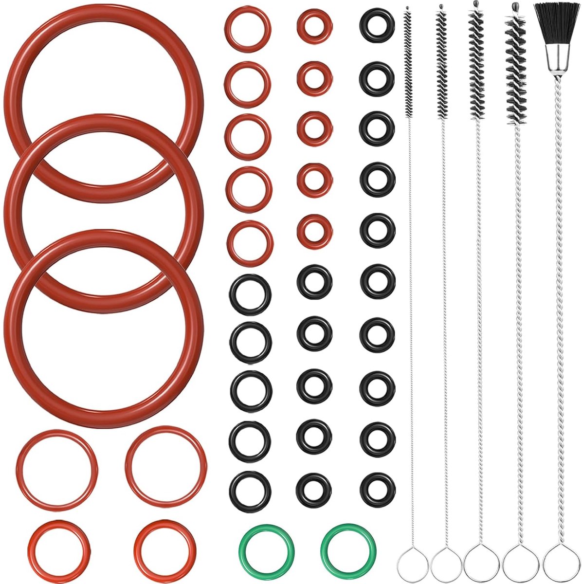 O-ring Afdichtingsset - Onderhoudsset - Koffiemachine Reparatie - 40 Delige Set - Met Borstels
