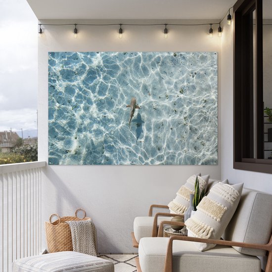 Décoration murale Requin en eau peu profonde - 180x120 cm - Poster de jardin