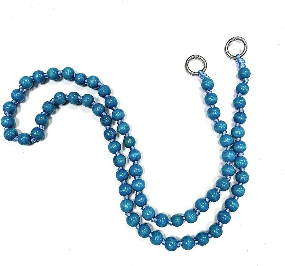 Kleurrijke 120 cm telefoonkoord met houten kralen - Verwijderbare lanyard voor smartphones, universele anti-verlies oplossing, ideaal voor dagelijks gebruik en festivals