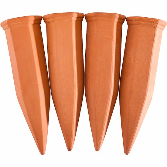 Keramische druppelirrigatieset – 6-pack – Voor binnen- en balkonplanten – Compatibel met 1,5L PET-fles-bewateringssystemen – Terracotta