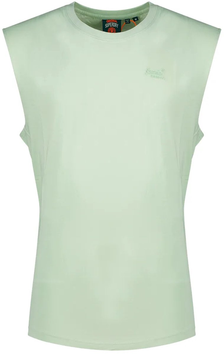 Superdry Essential Logo Unbrushed Mouwloos T-shirt S Man Groen