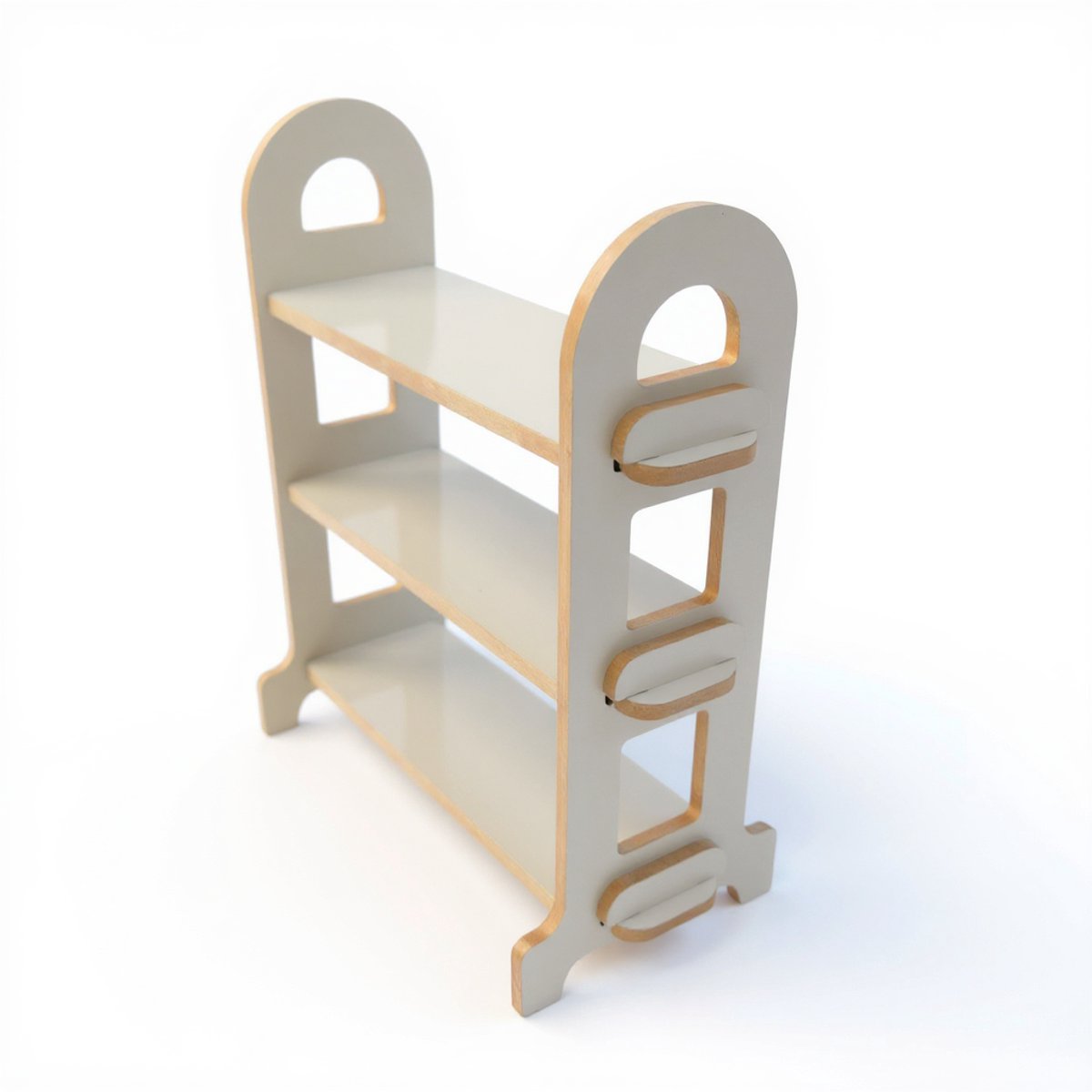 Modulaire Houten Organizer | Wandplank & Keukenrek | 3 Niveaus | MDF | Beige / Crème | 40x42x12 cm