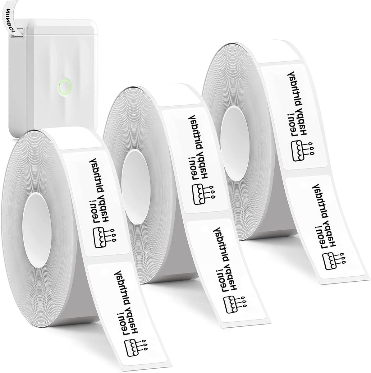 3 Rollen 12 x 40mm Thermische Labels, 160 Zelfklevende Labels per Rol, Ideaal voor Thuis, Kantoor en School, Perfect voor Verzending en Organisatie