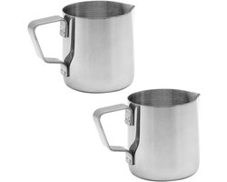 Set van 2 Melkkannen van 304 RVS - 150 ml Melkopschuimers voor Latte, Cappuccino en Koffie Kunst