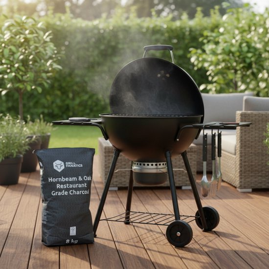 Grill Fanatics Houtskool / Charcoal - Haagbeuk & Eik / Hornbeam & Oak - 8 KG - Restaurant kwaliteit van Grill Fanatics — afbeelding 4