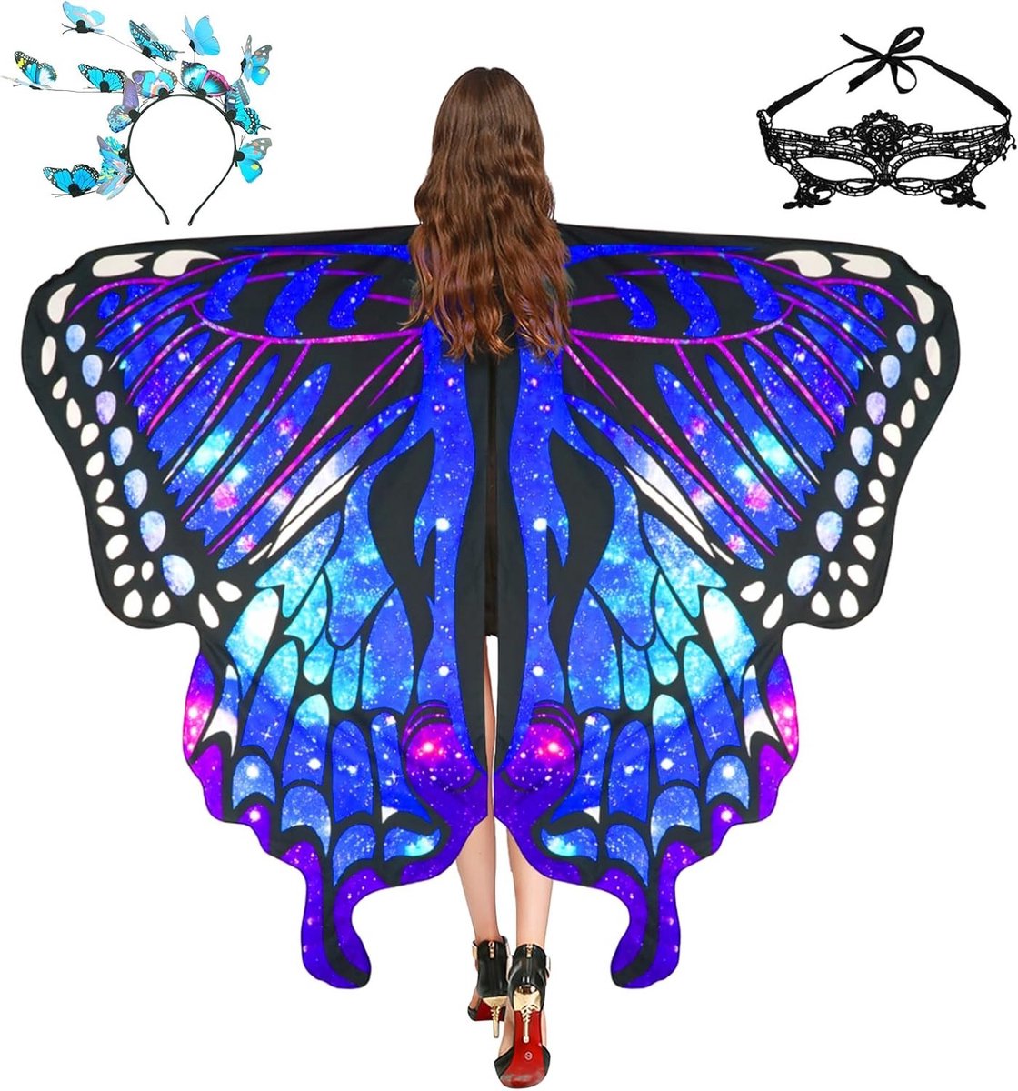 Vleermuis kostuum voor dames met vleugels, ideaal voor Halloween en themafeesten