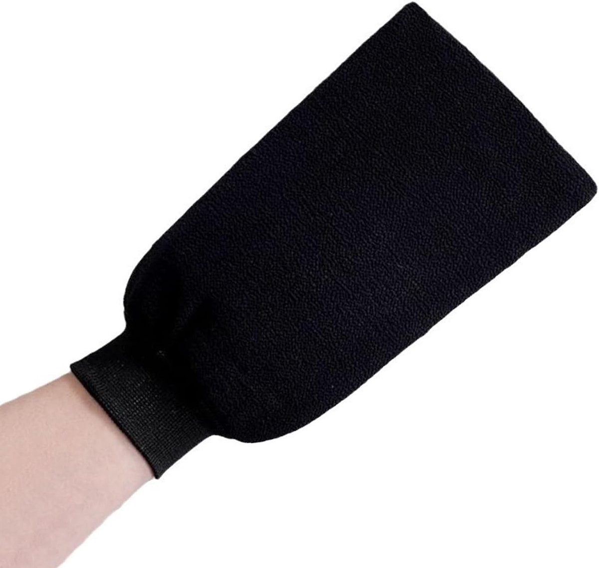 Dubbelzijdige Exfoliatiehandschoen voor Huidverzorging, Versterkt en Verbreed, Zwart, Ideaal voor Dode Huidcellen en Zachte Huid