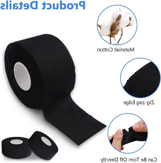 Professionele Sporttape Set van 3 Rollen, 3.8cm x 9.1m, Hypoallergene en Huidvriendelijke Tape voor Handbal, Klimmen en Voetbal, Ideaal voor Alle Sporten — afbeelding 3