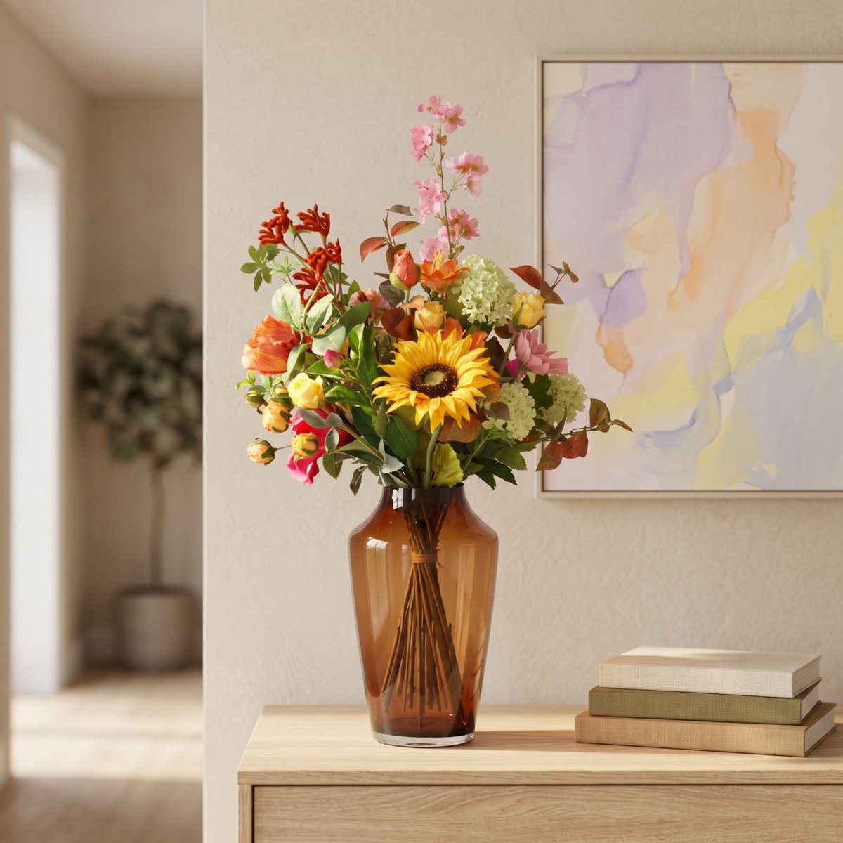 maxifleur Kunstplanten Handgebonden Kunstboeket Penelope Liverpool 85cm Meerkleurig