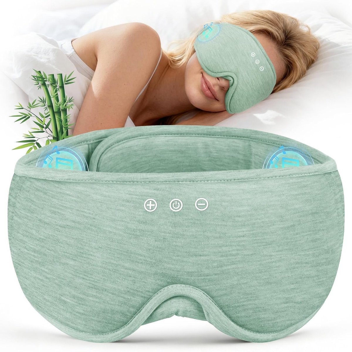 Bluetooth Slaapmasker - Hoofdtelefoon Masker - Ontspannen Slapen - Oversized Ontwerp - Universele Pasvorm - Zwart