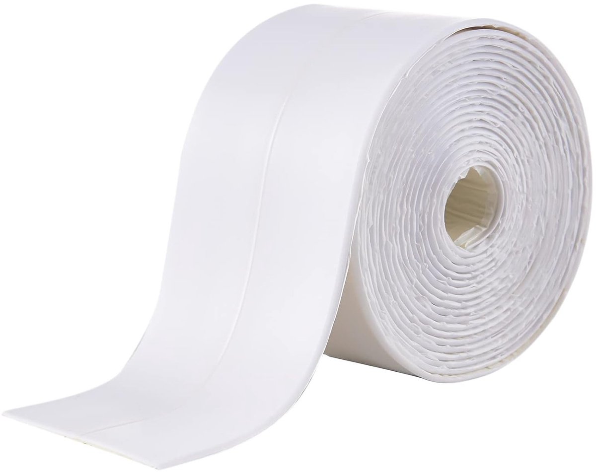 Waterdichte zelfklevende afdichtingstape voor keuken, badkamer en toilet - 60mm brede zachte skirting tape voor optimale bescherming tegen vocht en vuil