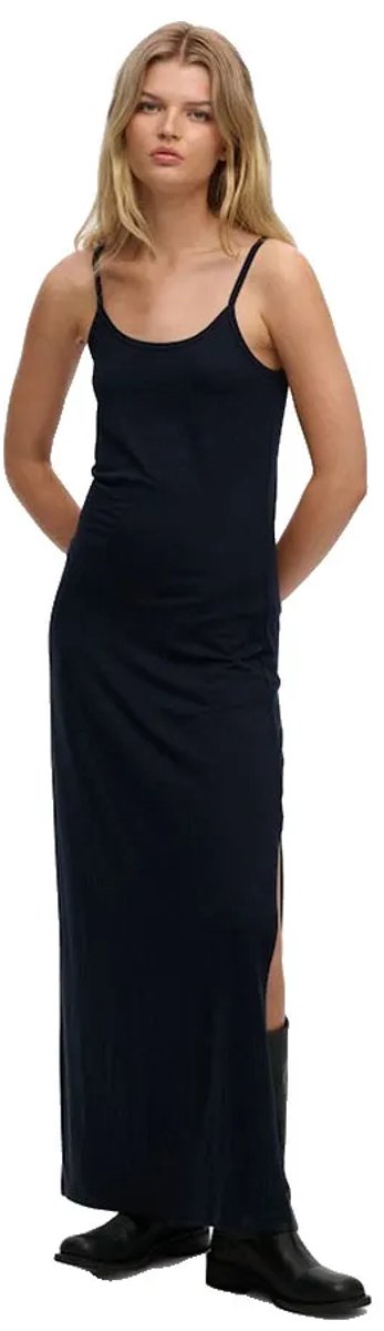 Superdry Maxi Jersey Cami Lange Jurk Zonder Mouwen M Vrouw Marineblauw