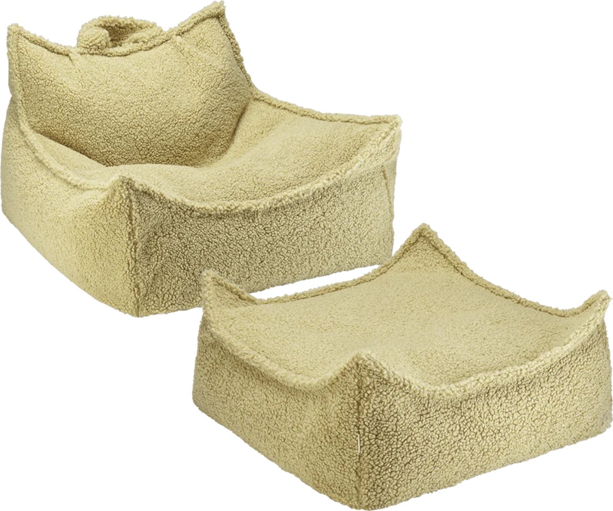 Wigiwama Beanbag Chair/Zitzak met Ottoman - Matcha