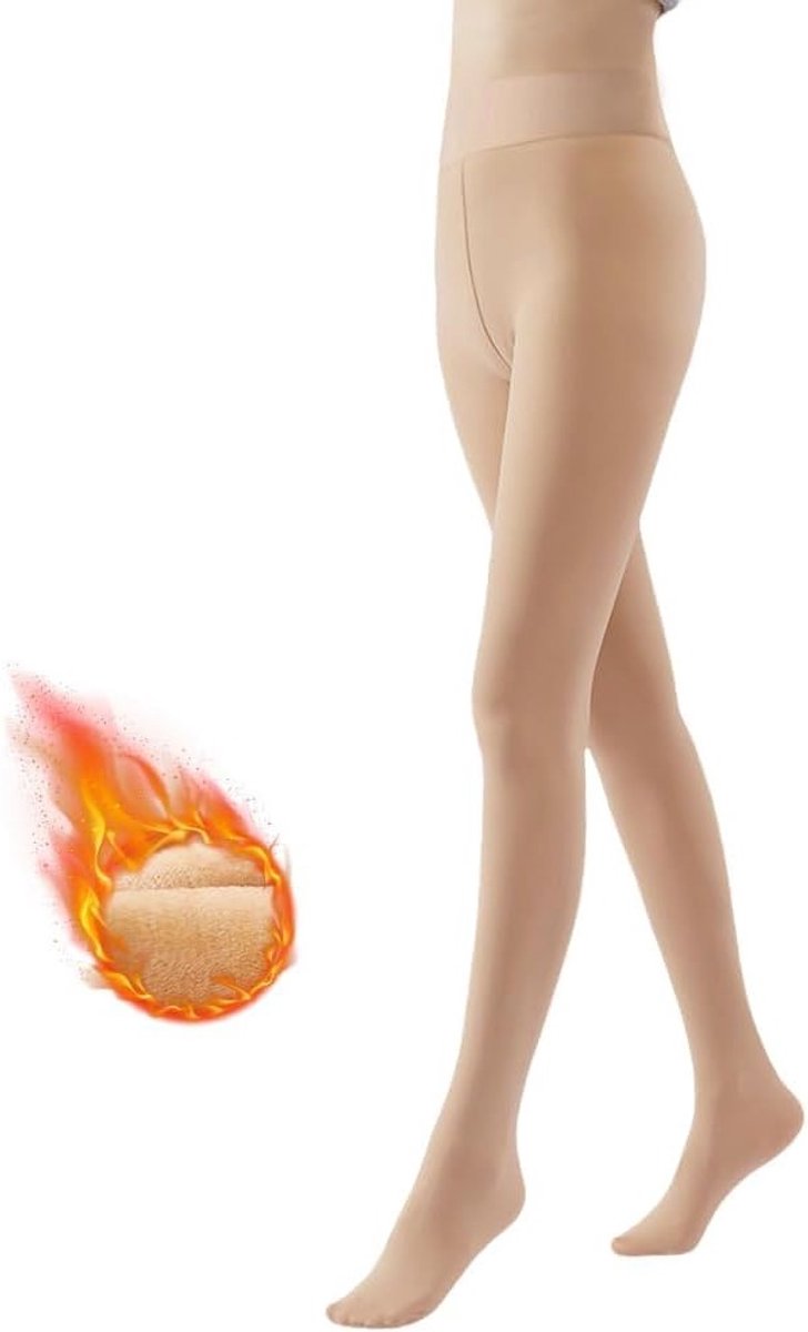 Warme Fleece Voering Tights voor Dames - Hoge Taille Thermische Leggings, Stretch en Transparant voor de Winter